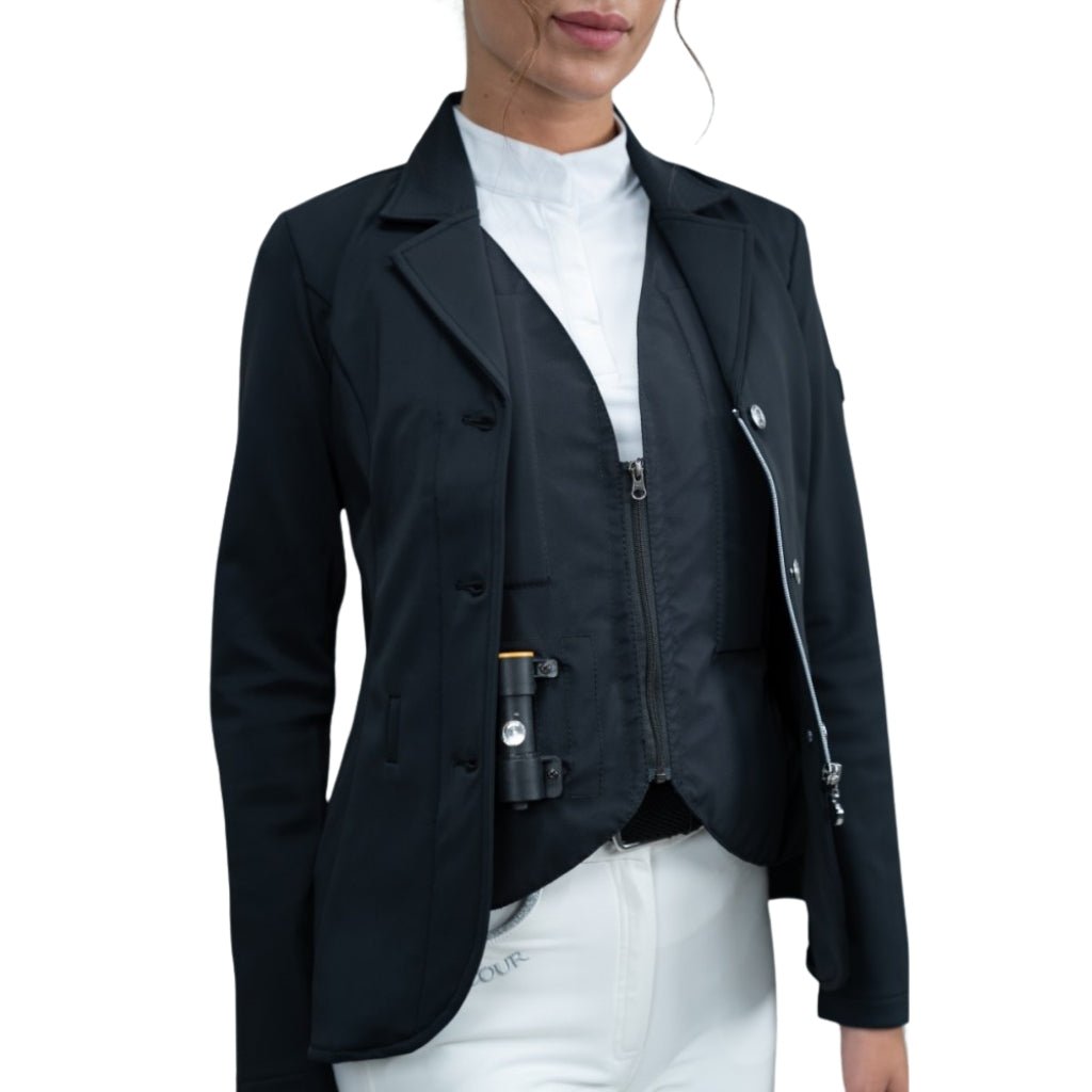 HENRY equestrian - Harcour - Pack Γυναικείο σακάκι αγώνων Kanji + θώρακα Airbag - Black
