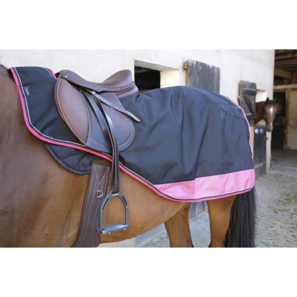 HENRY equestrian - Equitheme - Αδιάβροχη κουβέρτα προπόνησης με εσωτερικό fleece - μαύρο / ροζ