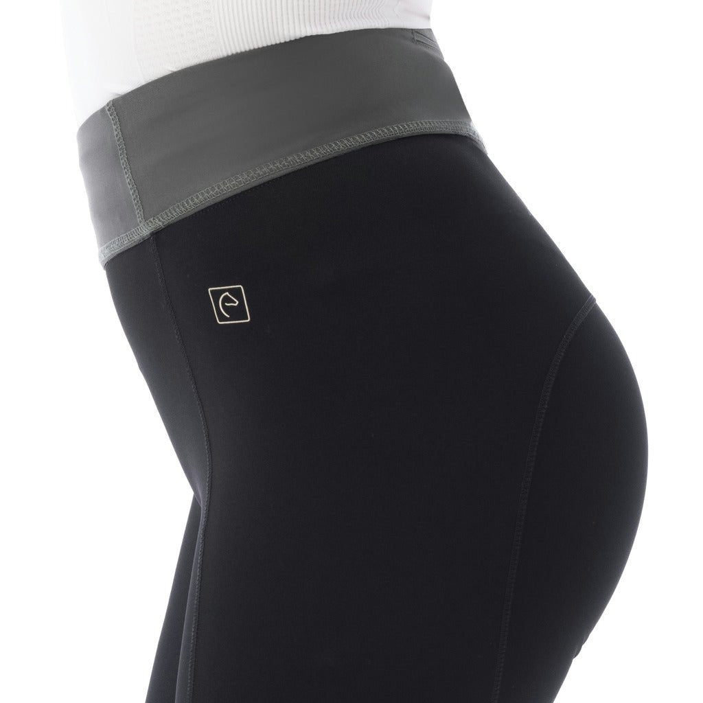 HENRY equestrian - Equitheme - Γυναικείο legging ιππασίας Tea pull-on μαύρο / χακί