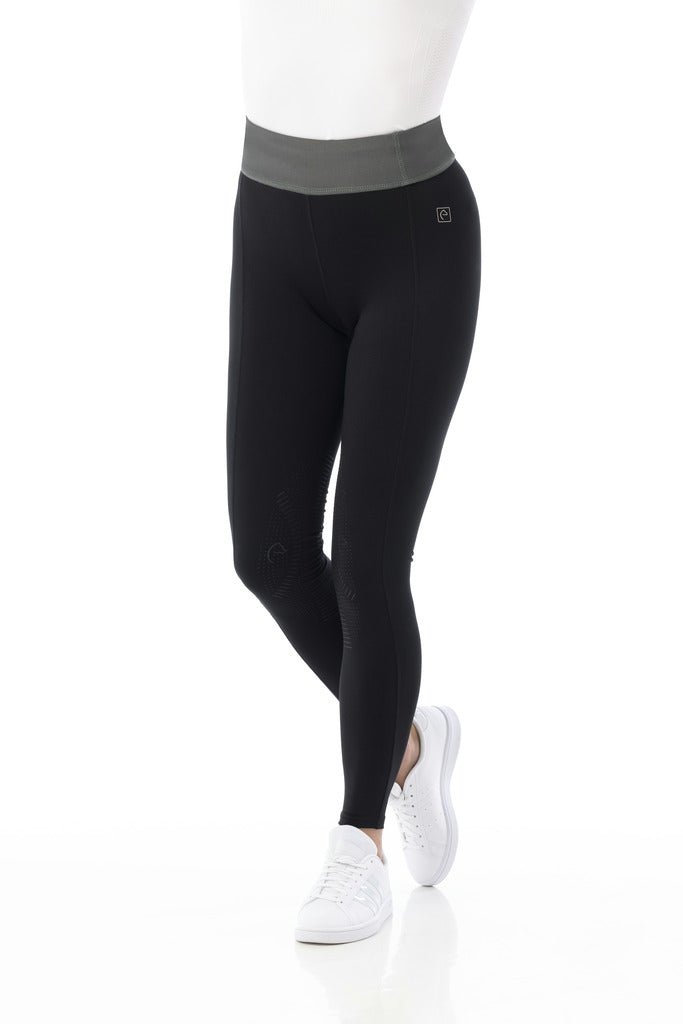 HENRY equestrian - Equitheme - Γυναικείο legging ιππασίας Tea pull-on μαύρο / χακί