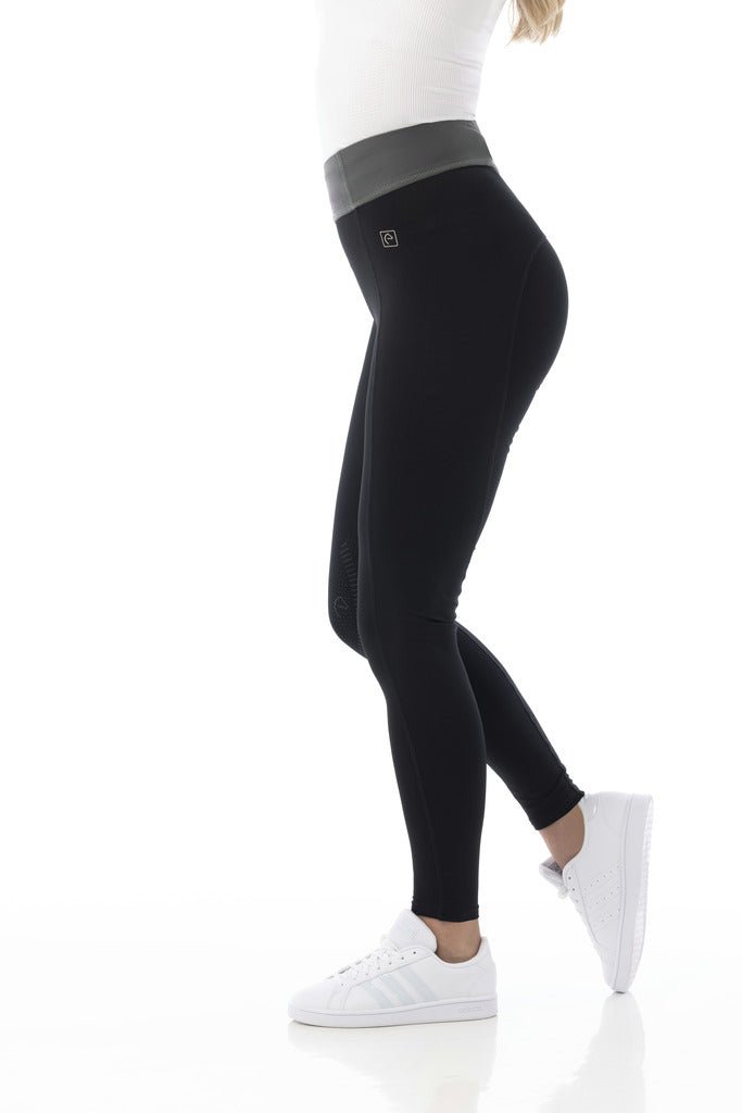 HENRY equestrian - Equitheme - Γυναικείο legging ιππασίας Tea pull-on μαύρο / χακί