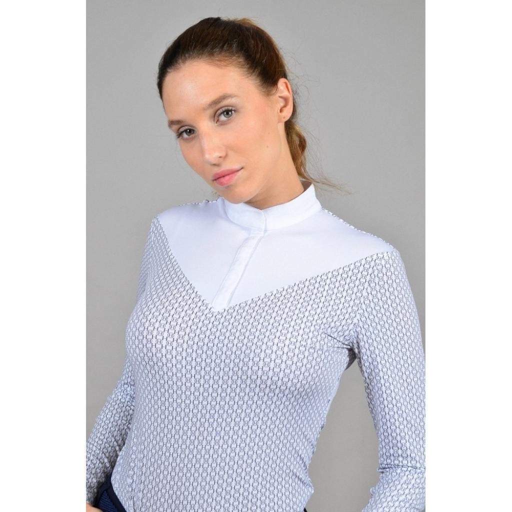 HENRY equestrian - Harcour - Γυναικείο μακρυμάνικο μπλουζάκι αγώνων Cognac λευκό
