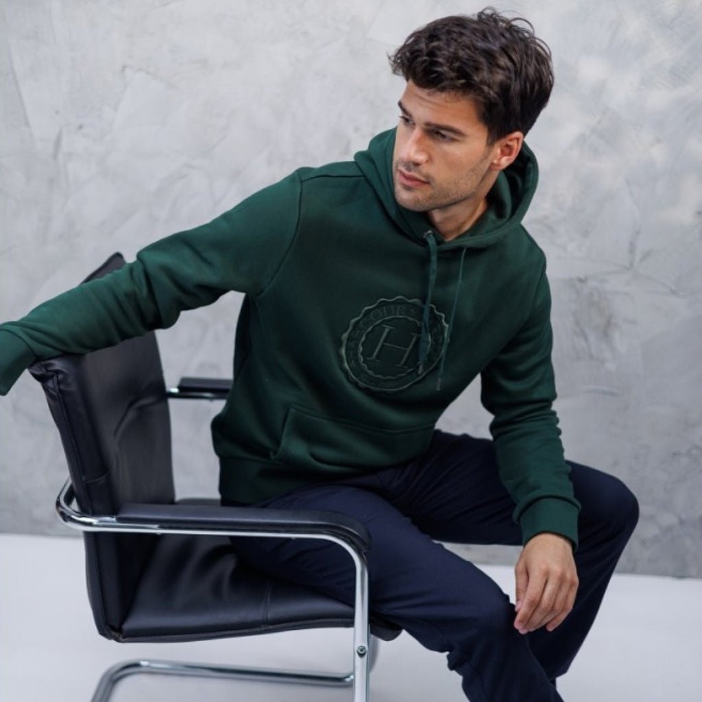 HENRY equestrian - HARCOUR - Hoodie Samy - Khaki