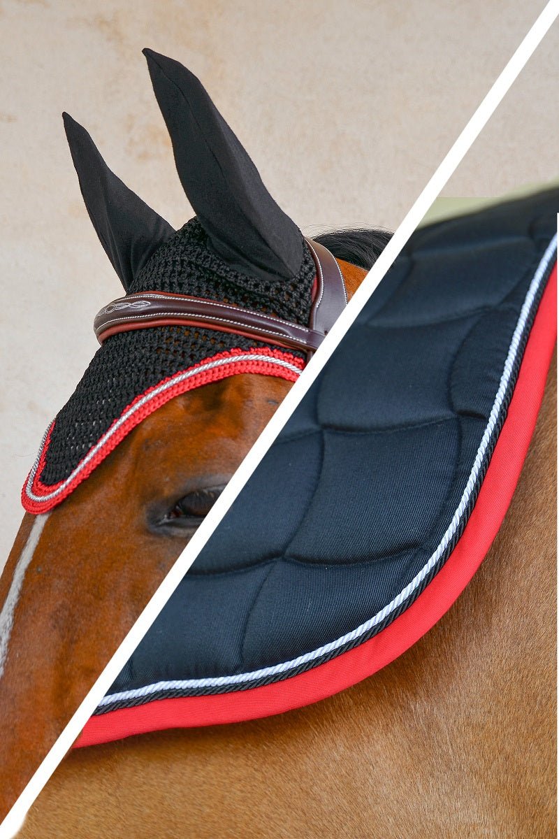 HENRY equestrian - Harcour - Σετ υποσάγμα Chantilly και σκουφάκι Diamant μαύρο