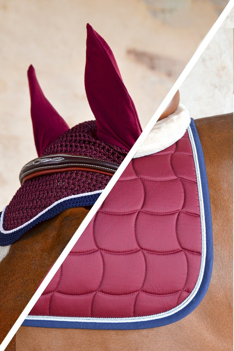 HENRY equestrian - Harcour - Σετ υποσάγμα Chantilly και σκουφάκι Diamant μπορντό