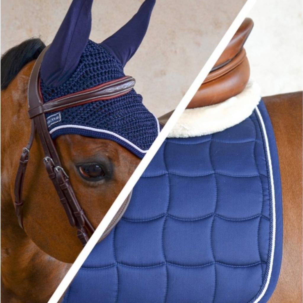 HENRY equestrian - Harcour - Σετ υπόσαγμα Chantilly και σκουφάκι Diamant navy