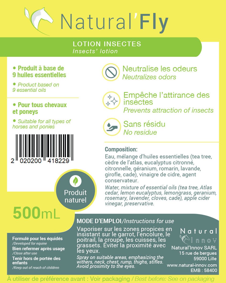 HENRY equestrian - Natural’ Innov - Εντομοαπωθητικό spray Natural’ Fly 500 ml