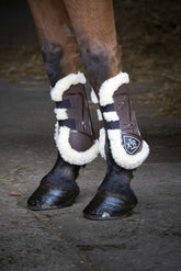 HENRY equestrian - Norton - Μπροστινές γκέτες με κουμπιά και γούνα XTR full καφέ