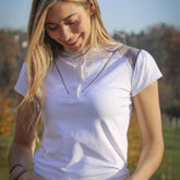 HENRY equestrian - Penelope Store - Γυναικείο κοντομάνικο μπλουζάκι αγώνων Venise - λευκό / μπεζ